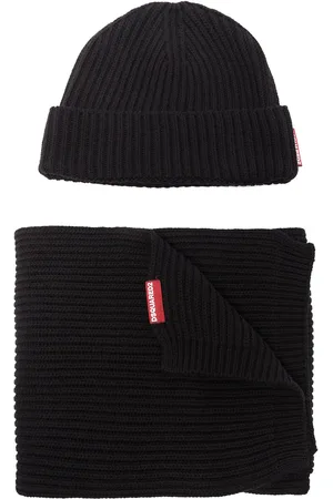 Dsquared2 Sæt med strikket hue og tørklæde