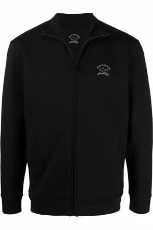 Paul & Shark Sweatshirt med logotryk og lynlås