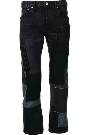 JUNYA WATANABE Cropped jeans med patchwork-design