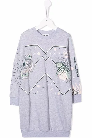 Kenzo Kjole med tigertryk og logo