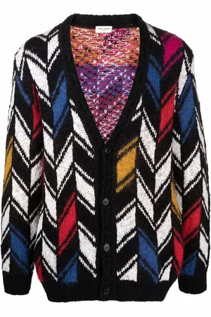 Saint Laurent Cardigan i intarsia-strik med mønster