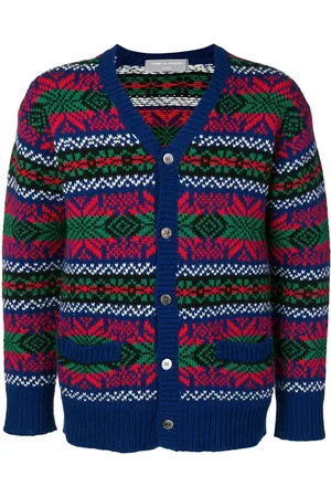 Comme des Garçons Intarsia-strikket cardigan med knapper