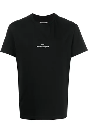 Maison Margiela T-shirt med broderet upside-down-logo