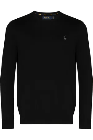 Ralph Lauren Trøje med broderet logo og rund hals