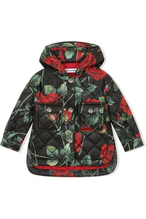 Dolce & Gabbana Quiltet parkafrakke med rosetryk