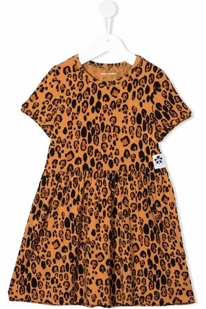 Mini Rodini Mellemlang kjole med leopardtryk