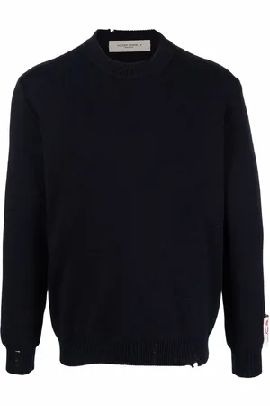 Golden Goose Sweater med rund hals og slitageeffekt