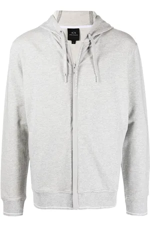 Armani Exchange Hættetrøje med logotryk og lynlås