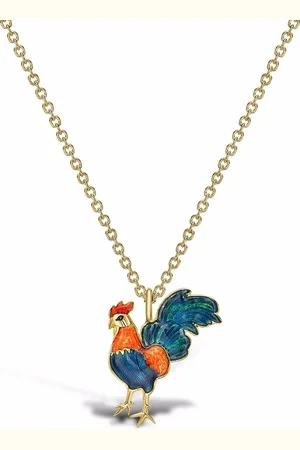 Pragnell Zodiac rooster-halskæde i 18 karat guld med vedhæng