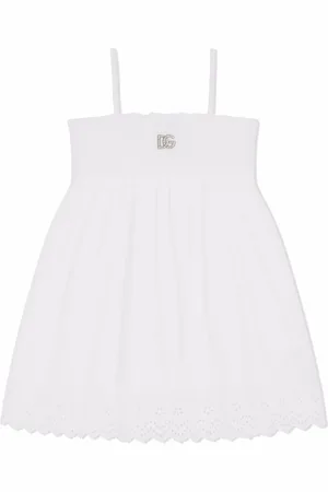 Dolce & Gabbana Poplin-kjole med broderi