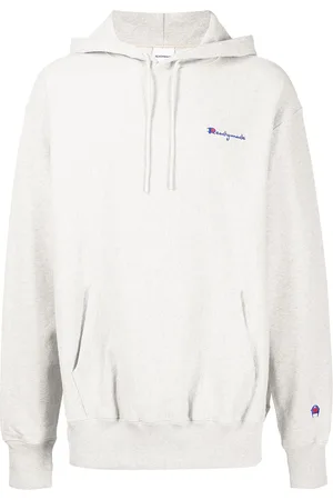 READYMADE Langærmet hættetrøje med broderet logo
