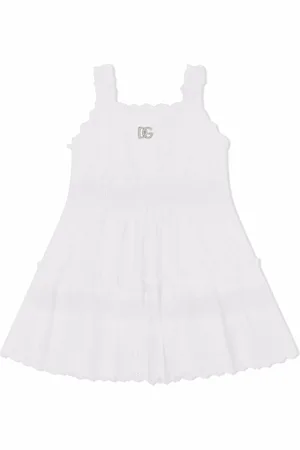 Dolce & Gabbana Poplin-kjole med broderie-anglaise
