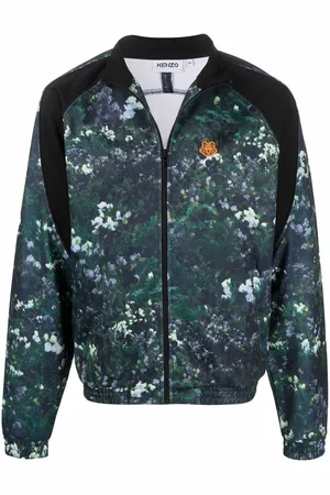 Kenzo Jakke med lynlås og blomstertryk
