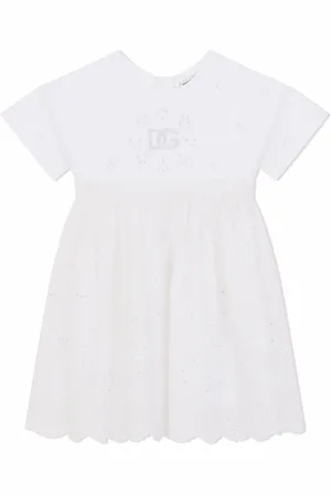 Dolce & Gabbana Mellemlang poplin-kjole med broderi