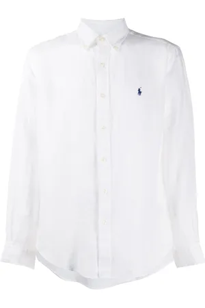 Ralph Lauren Skjorte i hør med broderet logo