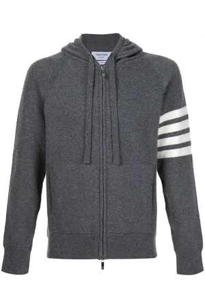 Thom Browne 4-Bar Zip-Up Cashmere Hoodie