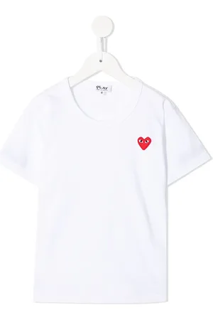 Comme des Garçons T-shirt med rund hals og hjertemærke