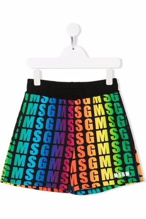 Msgm Shorts med regnbuefarvet logotryk