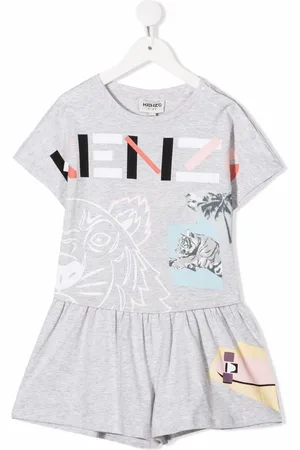 Kenzo Playsuit i økologisk bomuld med grafisk tryk