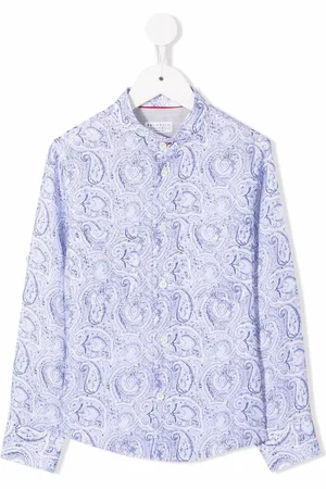 Brunello Cucinelli Skjorte med paisleytryk og knapper