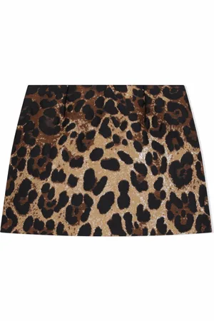 Dolce & Gabbana Kort nederdel i jacquard med leopardtryk