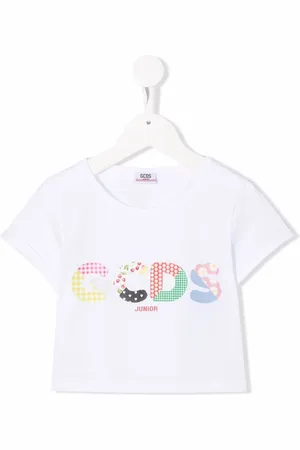 GCDS Cropped T-shirt med logotryk