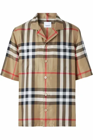 Burberry Kortærmet ternet silkeskjorte