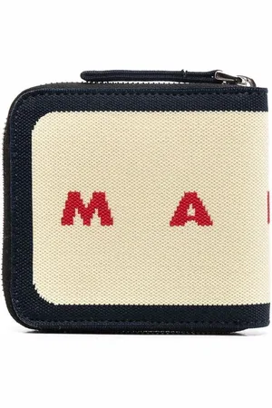 Marni Intarsiastrikket pung med logo