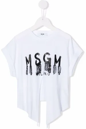 Msgm Asymmetrisk T-shirt med logo