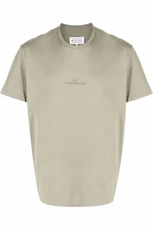 Maison Margiela T-shirt med broderet logo og rund hals