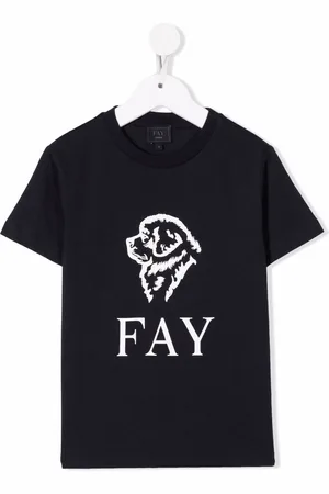 FAY T-shirt med hunde-logotryk