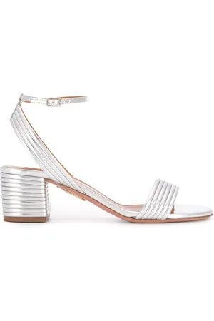 Aquazzura Sundance 50mm metalliske sandaler