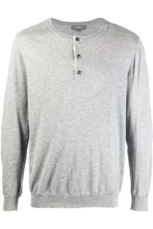 N.PEAL Henley sweater med rund hals