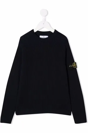 Stone Island Ribstrikket trøje med kompasmotiv