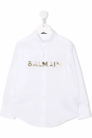 Balmain Langærmet skjorte med logobogstaver