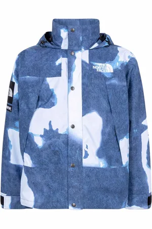 Supreme X TNF bleget denimjakke med tryk