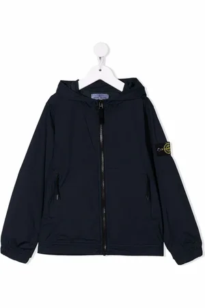 Stone Island Jakke med hætte og logomærke