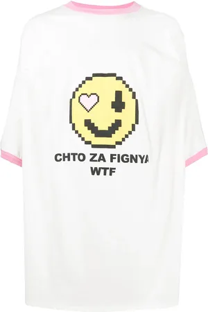 Natasha Zinko T-shirt med smiley-tryk
