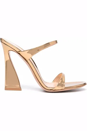 Gianvito Rossi Lædersandaler med metallisk effekt