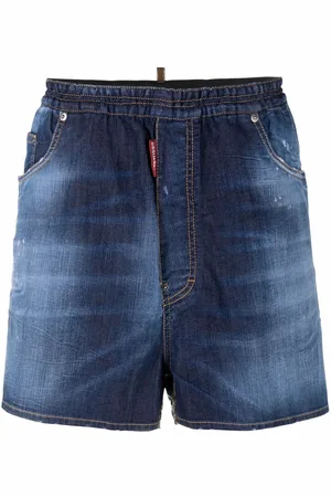 Dsquared2 Denimshorts med slitageeffekt og paneler