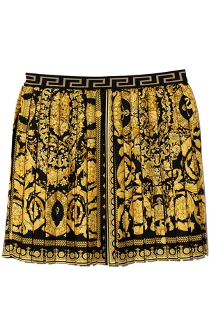 VERSACE Nederdel med plisseringer og Barocco Kids-tryk
