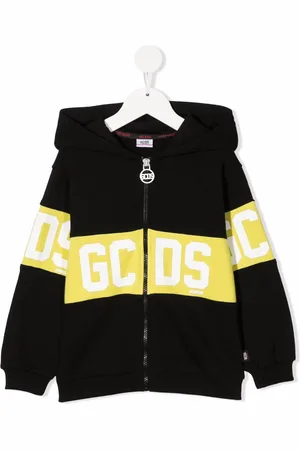 GCDS Hættetrøje med logotryk og lynlås