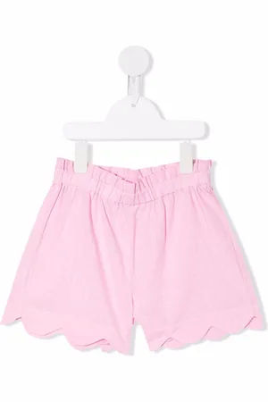 SIOLA Shorts i bomuld med muslingetakket kant