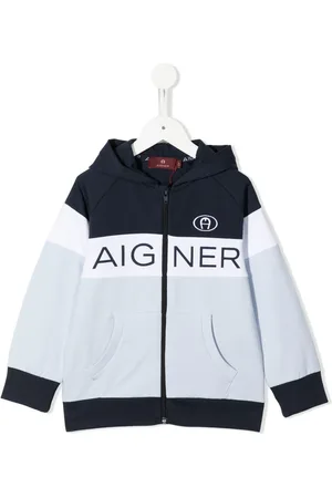 Aigner Hættetrøje med paneler, lynlås og logotryk