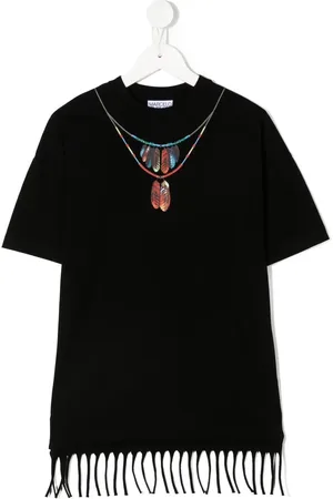 MARCELO BURLON Frynset kjole med halskædetryk