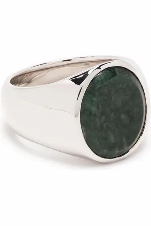 TOM WOOD Oval grøn marmorring