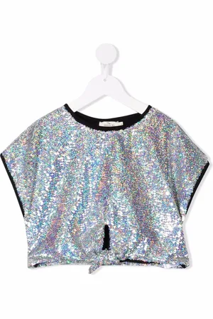Le pandorine Top med pailletter og bundet front