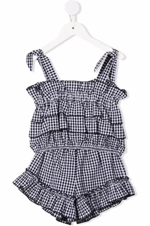 Le pandorine Gingham-ternet skjortesæt