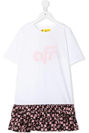 OFF-WHITE Kjole med flæser og logotryk