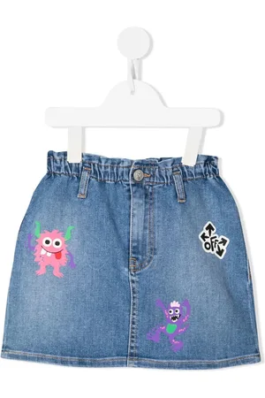 OFF-WHITE Denimnederdel med monstertryk